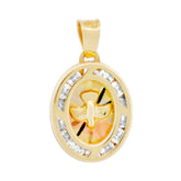 Medalla unisex en oro 10K con circonia